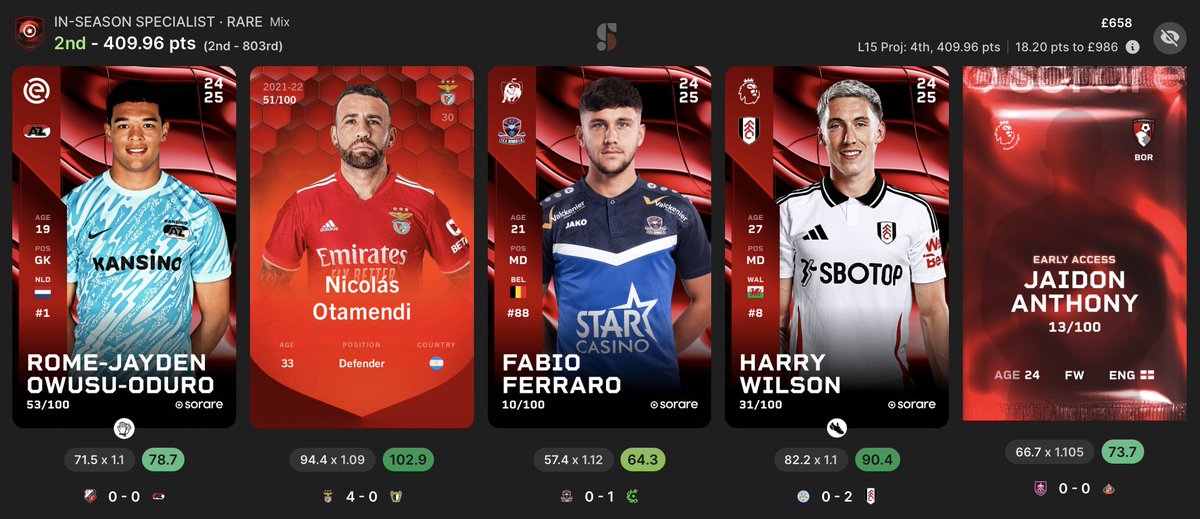 HarryTradesYT's tweet image. Love a specialist comp on #sorare 🤞