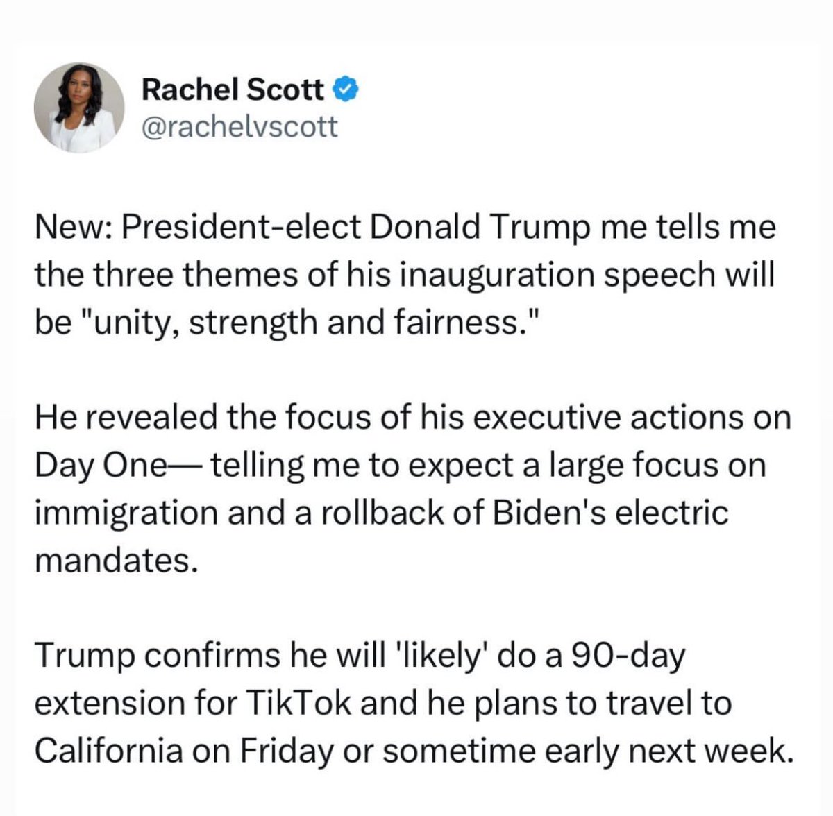My colleague, ⁦<a href="/rachelvscott/">Rachel Scott</a>⁩ spoke with President elect Trump today.