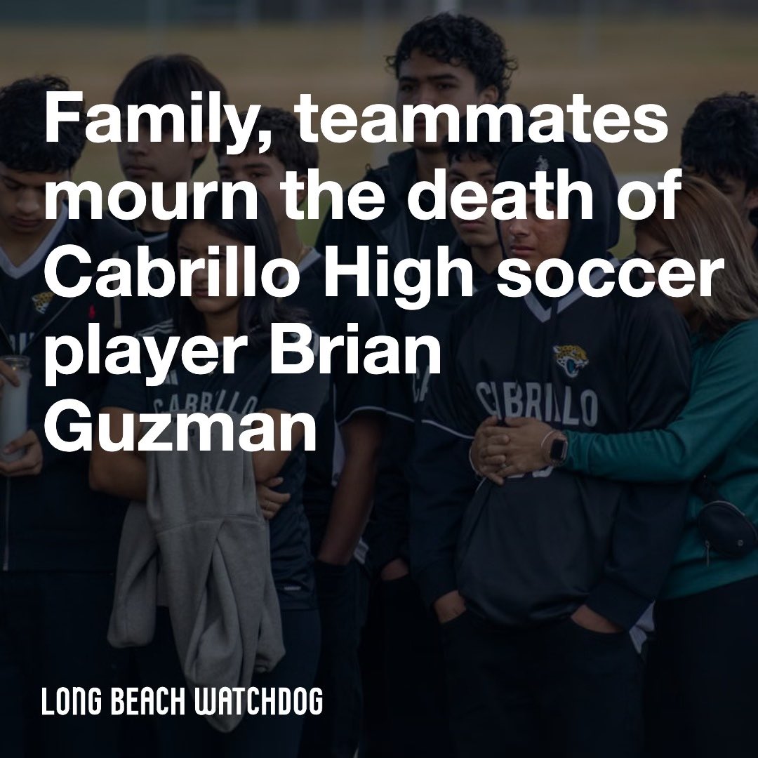Long Beach Watchdog (@lbwatchdognews) on Twitter photo Hundreds of people gathered at Cabrillo High Saturday morning for a vigil for Brian Guzman, 14, who died after suffering a medical emergency on the field during Friday night’s game.
Read more from <a href="/_Brandon_E/">Brandon E Richardson</a> on the Watchdog. lbwatchdog.com/family-teammat… Hundreds of people gathered at Cabrillo High Saturday morning for a vigil for Brian Guzman, 14, who died after suffering a medical emergency on the field during Friday night’s game.
Read more from <a href="/_Brandon_E/">Brandon E Richardson</a> on the Watchdog. lbwatchdog.com/family-teammat…