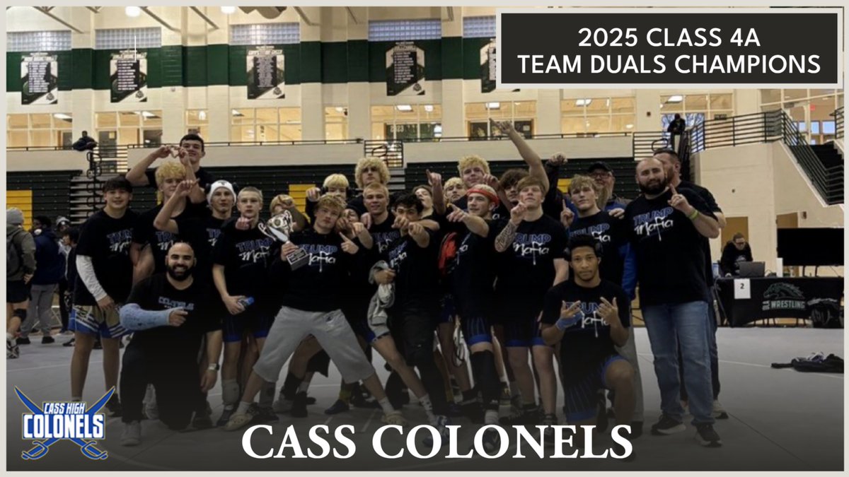 GHSA (@officialghsa) on Twitter photo Team Duals Wrestling State Championship | 🤼♂️🏆
Congratulations to the Colonels of <a href="/Casswrestling/">Cass High Wrestling</a>
2025 Class 4A State Champions Team Duals Wrestling State Championship | 🤼♂️🏆
Congratulations to the Colonels of <a href="/Casswrestling/">Cass High Wrestling</a>
2025 Class 4A State Champions
