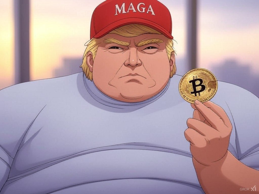 PlumpMeme's tweet photo. orange man loves orange coin https://t.co/eQBDiTgLHg