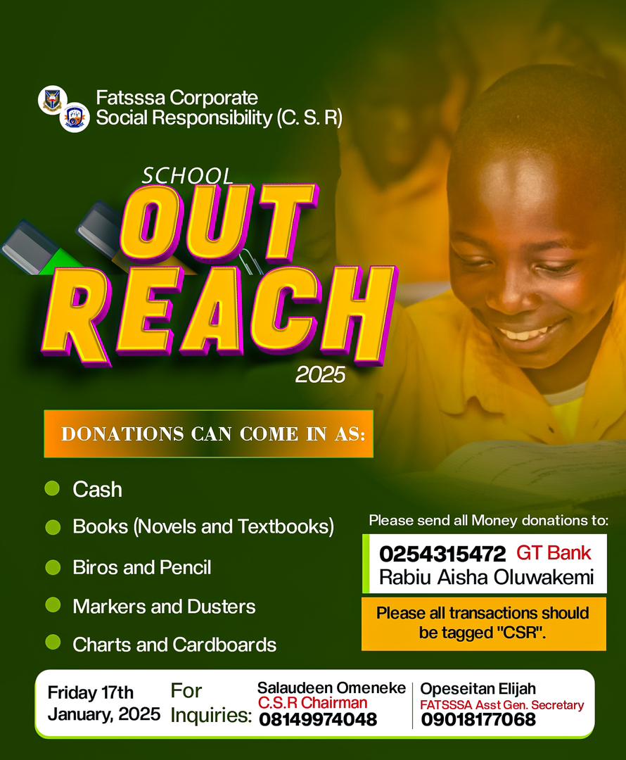 FATSSSA_UI's tweet image. FATSSSA Cooperate Social Responsibility (C.S.R)

Team Impulsum 2025 Edition: School Out Reach at St. Matthias Primary School.