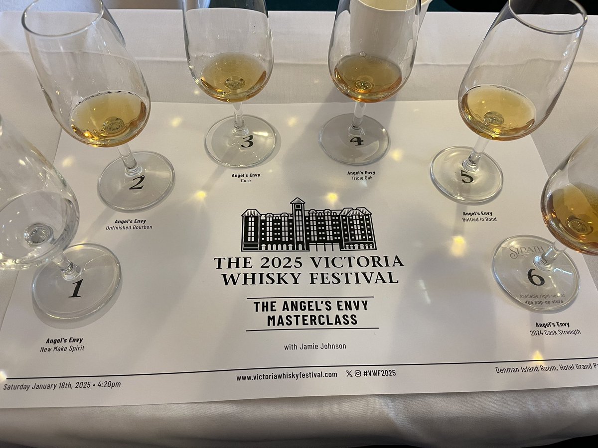 Full slate of 4 masterclass today, on to the last with Master Distiller Owen Martin for Angel’s Envy Masterclass with half the class being a deconstruction <a href="/vicwhiskyfest/">Victoria Whisky Fest</a> #VWF2025