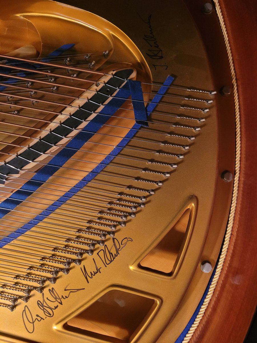 PianistTweet's tweet image. Also, my piano is signed by the three bosses (father and 2 sons) from the #Blüthner family. They signed the #piano for me before it left Leipzig for the US. (Third signature hidden at the top of the photo). 🎹