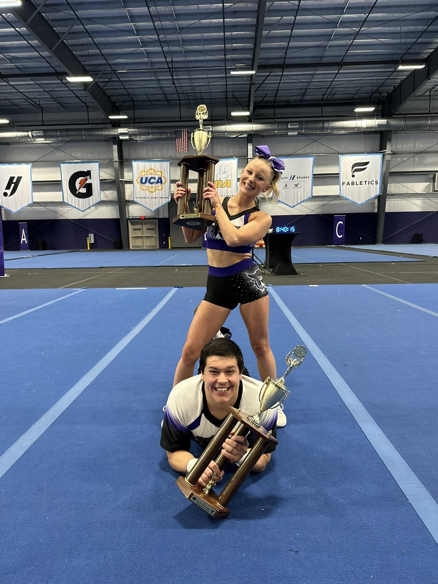 ReiverCheer's tweet photo. We are so proud of our alumni Manny and Bella for their 6th place finish in coed partner stunt 😍

Go Reivers! Go Cats! https://t.co/stJhscM8Qa