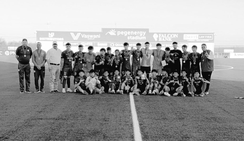 LFHSBoysSoccer's tweet photo. Congratulations to our Falcon boys on their Border Olympics Championship 🏆 
MVP - #21
All-Tournament - #10 and #23 
#DaretoDream https://t.co/pwoQ6UgGGS