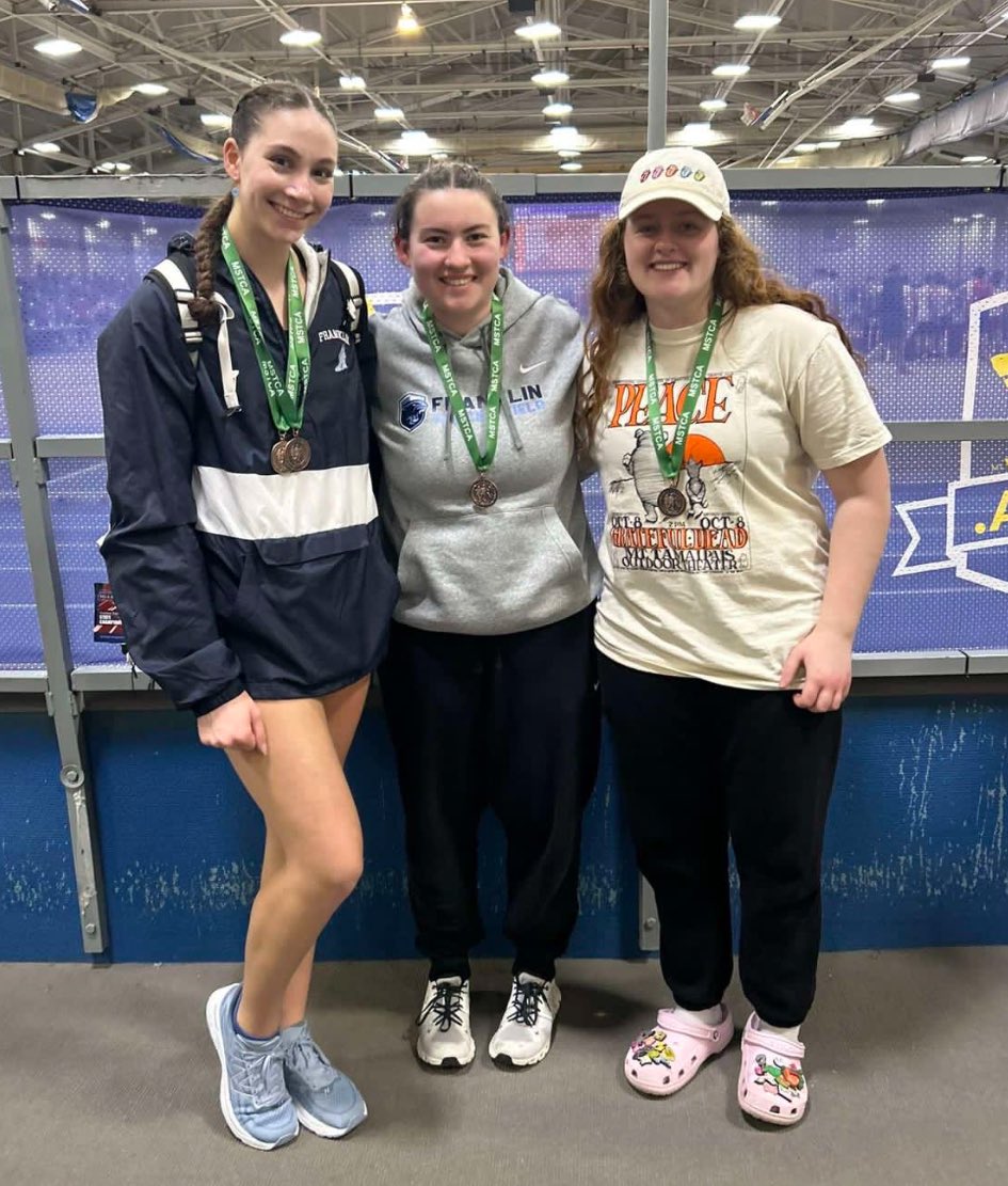 Congratulations <a href="/ChandariaElla/">Ella Chandaria</a> <a href="/MollyKruse19/">Molly Kruse</a> and <a href="/allierbrown07/">Allie Brown</a> for taking 8th place at the MIAA D1 State Relays in the girls shot put!  Well done!
<a href="/FHS_girlsXC/">Franklin Girls TF & XC</a> <a href="/FHSGirlsSports/">FHS Girls Sports</a> <a href="/FHSSports/">FranklinAthletics</a>
