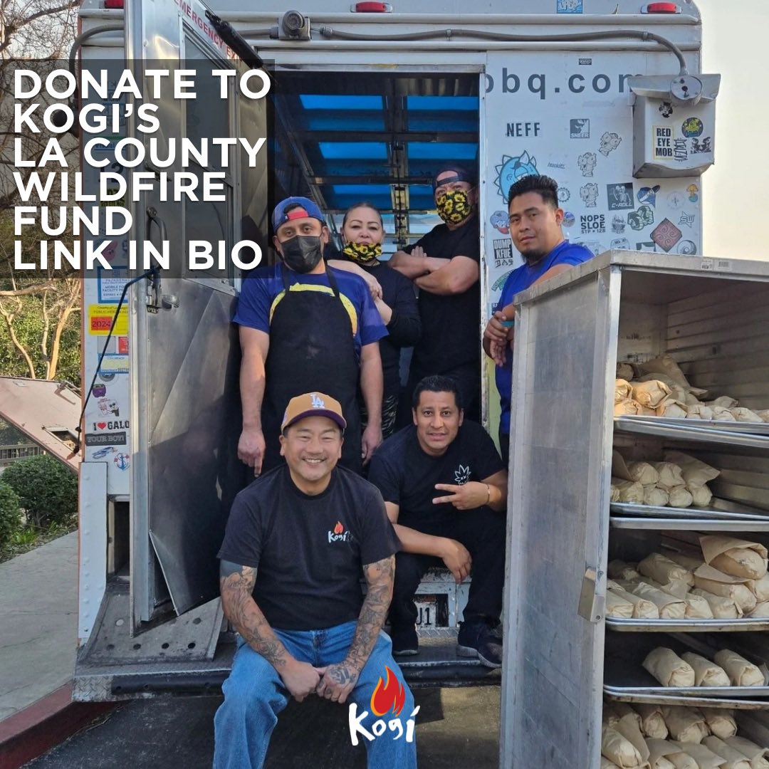 DONATE TO KOGI’S LA COUNTY WILDFIRE FUND 💌 We love you, LA. We got you, Dena and Pali. Any donation, big or small, keeps our Kogi trucks feeding and hugging. Every penny goes to feeding our community. #KogiPorVida
square.link/u/tlYGFTey