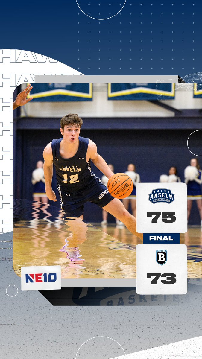 THE FRESHMAN COMES UP CLUTCH ‼️🤯

Freshman Will Davies knocked down the go-ahead three-pointer with 4.7 seconds left to give us a huge NE10 road win over Bentley!

RECAP/BOX SCORE: saintanselmhawks.com/news/2025/1/18…

#HawksSoarHigher