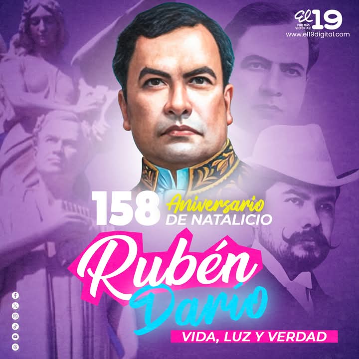 ¡Honor y Gloria al Principe de las letras castellanas Rubén Darío!

📌Félix Rubén García Sarmiento, conocido como #RubénDarío, nació el 18 de enero de 1867 en Metapa, Nicaragua, poeta, escritor, periodista y diplomático nicaragüense, máximo representante del modernismo literario