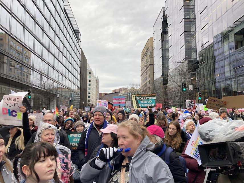 WDI_USA's tweet image. Board member @IreneALawrence and other WDI USA volunteers attended the #peoplesmarch (formerly known as the Women's March) in DC today to hand out our business cards. They had some positive conversations about women's sex-based rights! #ListenToTERFs