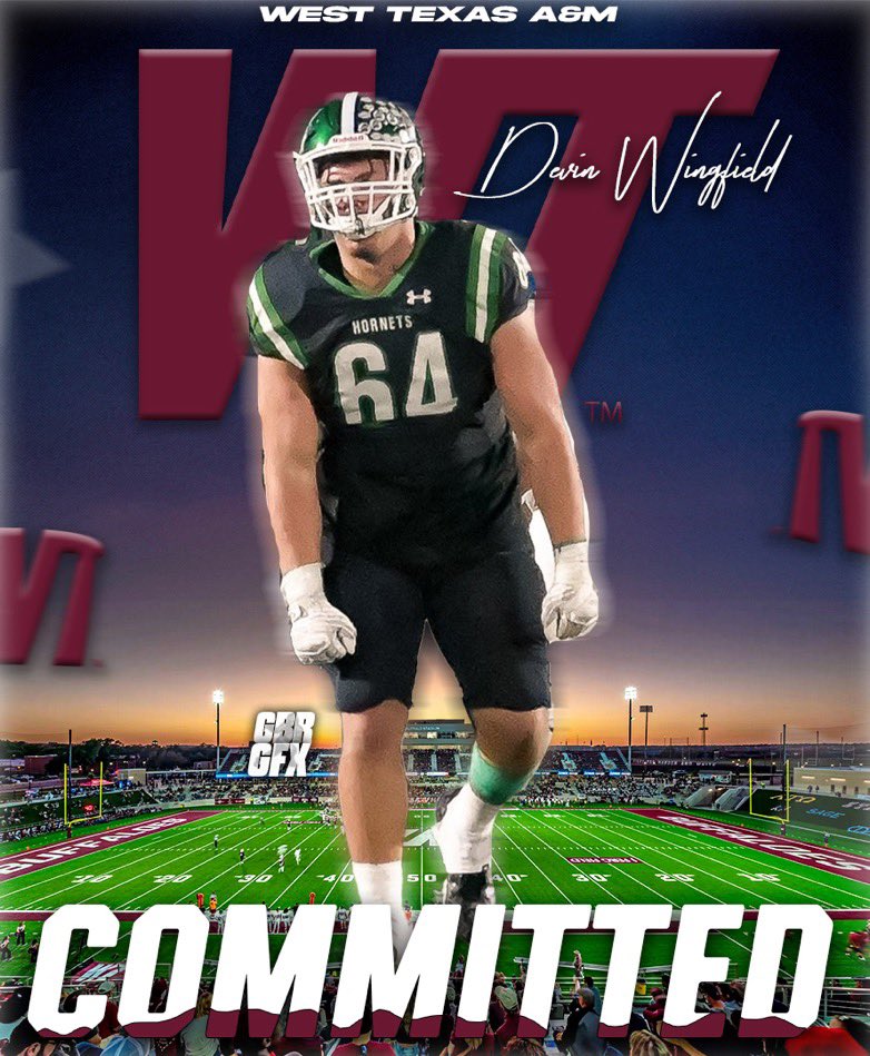 Devin wingfield (@wingerazle64) on Twitter photo Blessed to announce my commitment to <a href="/WTAMUFootball/">Buffalo Football</a> the lord has given me the chance to play football at the next level ✝️
<a href="/coachjrick/">Justin Richter</a> <a href="/Devo26Dorris/">Devon Dorris</a> <a href="/CDavidson8457/">Christian Davidson</a> <a href="/MrCTiner/">Coach Tiner</a> <a href="/UTEPCoachCJones/">Chris Jones</a> <a href="/RecruitAzle/">Azle HS Football</a> <a href="/CoachDJWagner/">Coach Dylan Wagner</a> Blessed to announce my commitment to <a href="/WTAMUFootball/">Buffalo Football</a> the lord has given me the chance to play football at the next level ✝️
<a href="/coachjrick/">Justin Richter</a> <a href="/Devo26Dorris/">Devon Dorris</a> <a href="/CDavidson8457/">Christian Davidson</a> <a href="/MrCTiner/">Coach Tiner</a> <a href="/UTEPCoachCJones/">Chris Jones</a> <a href="/RecruitAzle/">Azle HS Football</a> <a href="/CoachDJWagner/">Coach Dylan Wagner</a>