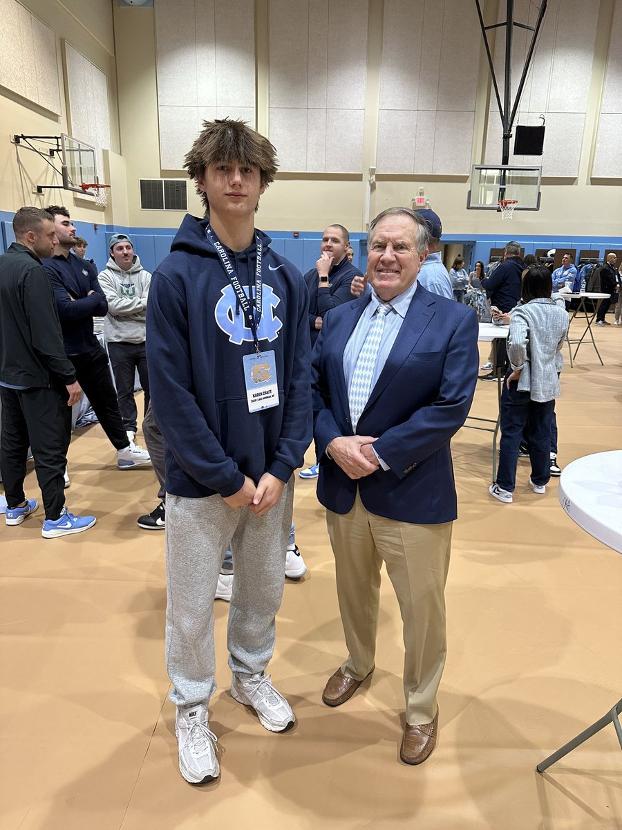 Kaden Craft 2028 (@kadencraft07) on Twitter photo What an honor to meet and receive an offer from <a href="/Belichick_B/">Bill Belichick</a> . I want to personally thank him, <a href="/CoachFKitchens/">Freddie Kitchens</a> , and all the UNC Coaches and staff who supported me today. I want to also thank <a href="/CoachOliphant32/">Jonathan Oliphant</a> , <a href="/CoachLawFTC/">Coach Law</a> & <a href="/CoachNeeley_/">Jace Neeley</a> for believing in me and all my What an honor to meet and receive an offer from <a href="/Belichick_B/">Bill Belichick</a> . I want to personally thank him, <a href="/CoachFKitchens/">Freddie Kitchens</a> , and all the UNC Coaches and staff who supported me today. I want to also thank <a href="/CoachOliphant32/">Jonathan Oliphant</a> , <a href="/CoachLawFTC/">Coach Law</a> & <a href="/CoachNeeley_/">Jace Neeley</a> for believing in me and all my