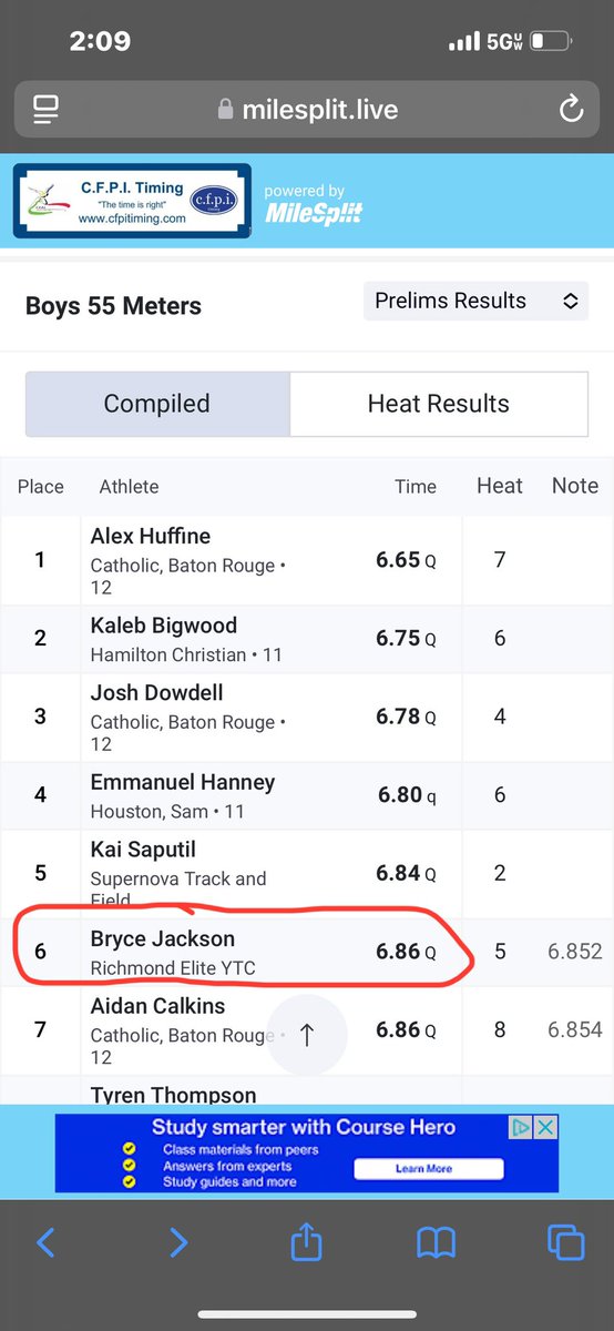 Bryce_Jackson12's tweet photo. First indoor meet back from an injured hamstring! Glad to be back at McNeese🙌🏾
400m-52.15, lane 5
55m(prelims)-6.86, lane 3
55m(semifinals)-6.81, lane 2
55m(finals)-6.80, lane 1 https://t.co/tQ3uam1FYb