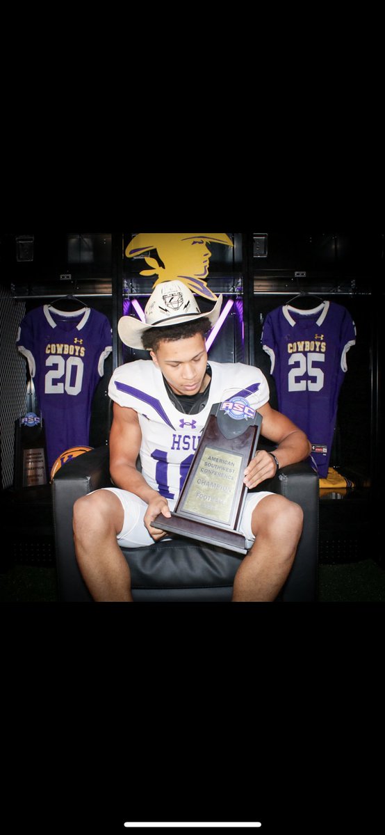 Rj_Johnson8's tweet photo. Had a great official visit with @HSUCowboys ! Thank you to @CoachDL_Niles for showing me and my family a great time! https://t.co/gNyFGMzIPc