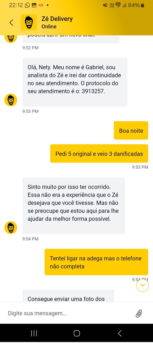 <a href="/ZeDelivery/">Zé Delivery 🛵</a>  me ajuda Zé!!!! Atendimento é lento e péssimo.