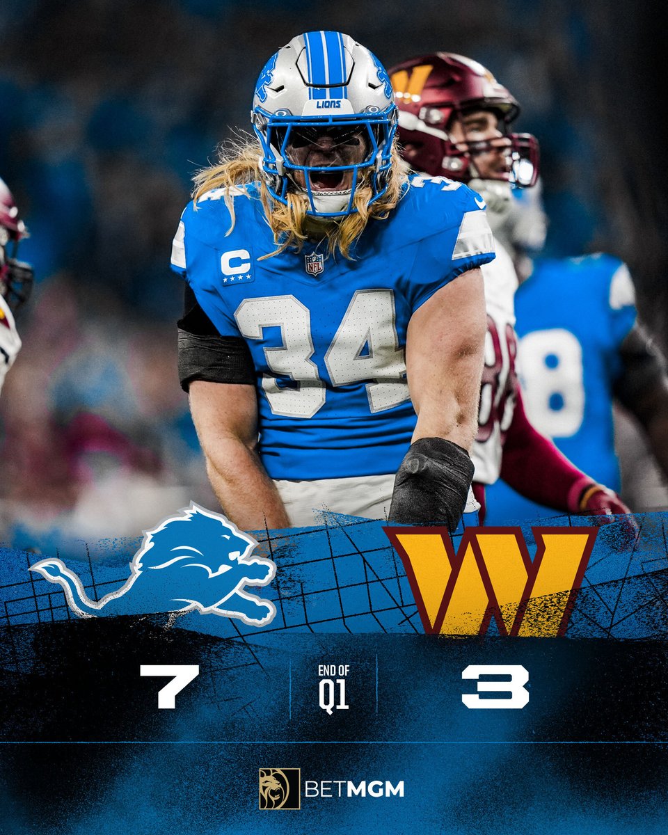 Lions's tweet image. First quarter ✅

#WASvsDET | #OnePride