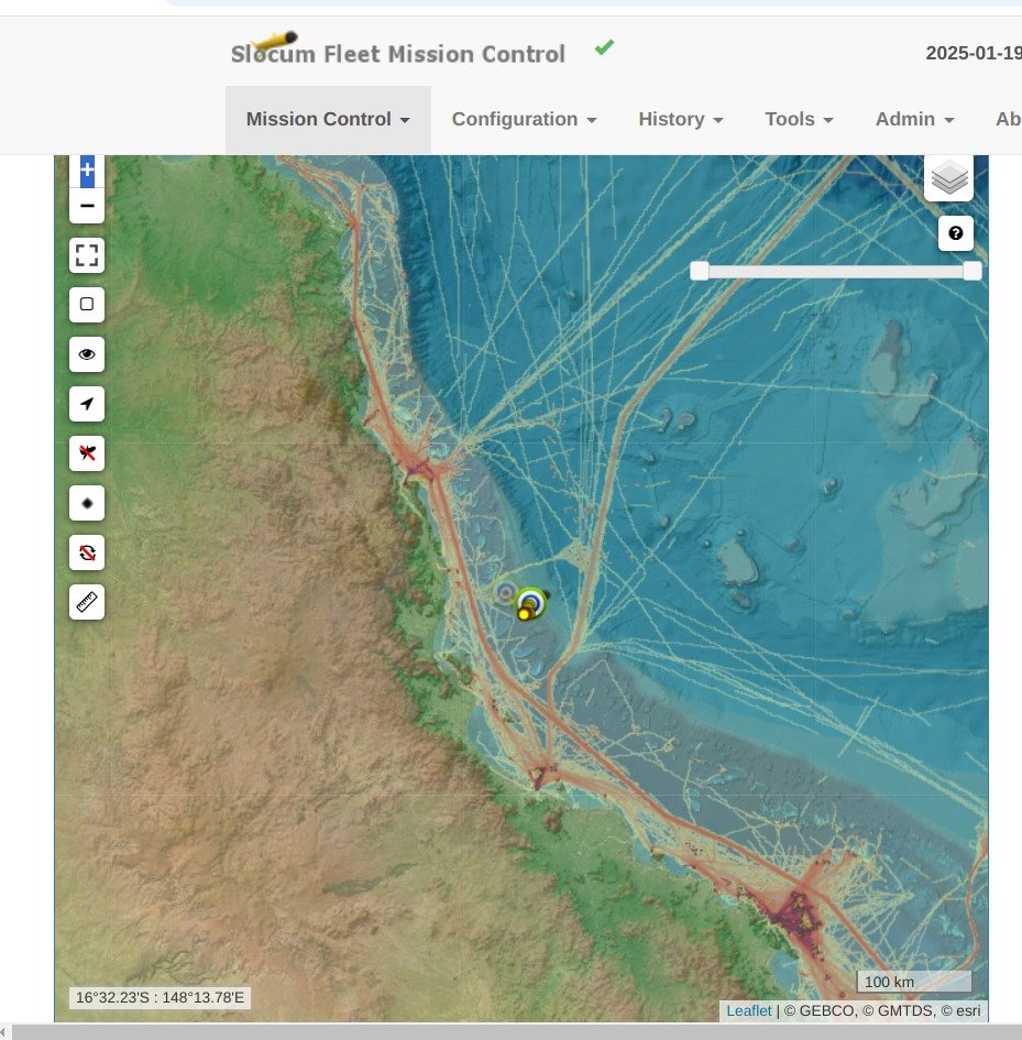 possibilize's tweet image. I&apos;m exploring  the wonderful world of 3rd party WMS (Web Map Service) layers
Here is a Shipping density map service layered on our glider piloting overview in SFMC
the mapping service is provided by Marine Traffic
at 
gmtds.maplarge.com/ogc/ais:densit…?
layer: ais:density