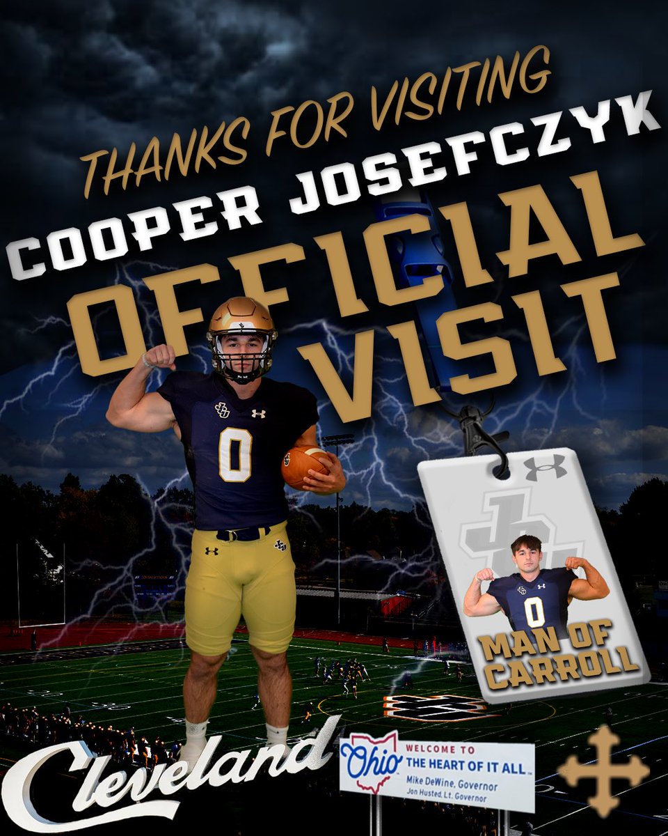 Cooper Josefczyk (@cooperjosefczyk) on Twitter photo Had a great visit at <a href="/JCUFootball/">John Carroll Football</a>! Thank you <a href="/FBCoachTJ/">Travis James 🇺🇸</a> for having me out! Had a great visit at <a href="/JCUFootball/">John Carroll Football</a>! Thank you <a href="/FBCoachTJ/">Travis James 🇺🇸</a> for having me out!