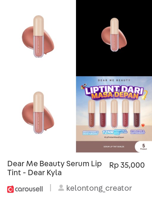 daaysosmed's tweet photo. Lihat 'Dear Me Beauty Serum Lip Tint - Dear Kyla', tersedia di Rp 35,000 di #Carousell: https://t.co/OQ60dirRub https://t.co/PwA0n8mvXZ
