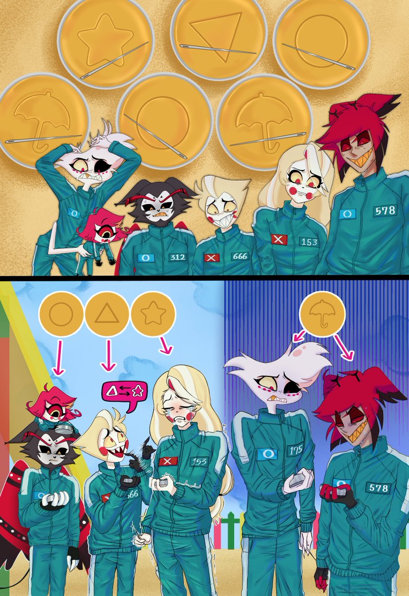 Peru31224's tweet image. HazbinHotel × SquidGame
#HazbinHotel #Alastor #HazbinHotelFanart