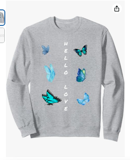 InessaW29's tweet photo. https://t.co/3MRuSkBXhh

Brand: Lovemydesigns 

Hello Love Positive Butterfly Print Sweatshirt 

#MHHSBD #LoveRemedy #giftsforher #love #viral #buterfly #designer #cute #ValentinesDay #Twitter婚活 #valentines #craft #Symbol #Sweatshirts #Hello2025 #heartheartart #giftideas https://t.co/vhA0mlBisG