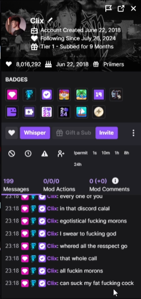 ClixCommUpdates's tweet photo. Clix just CRASHED OUT in Faxuty's chat... 😭😭😭 https://t.co/VWF82znfM8