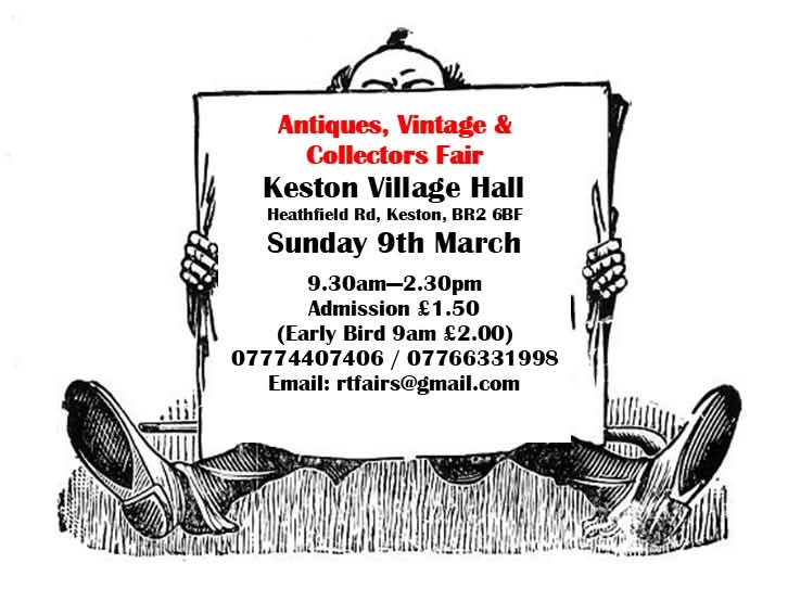 RTFairs's tweet photo. Next Keston Village Hall Antiques, Vintage and Collectables Fair is on Sunday 9th March
#kent #keston #bromleycommon #bromley #locksbottom #pettswood #chislehurst #bigginhill #westwickham #westerham #hayes https://t.co/wBAEI3grkV
