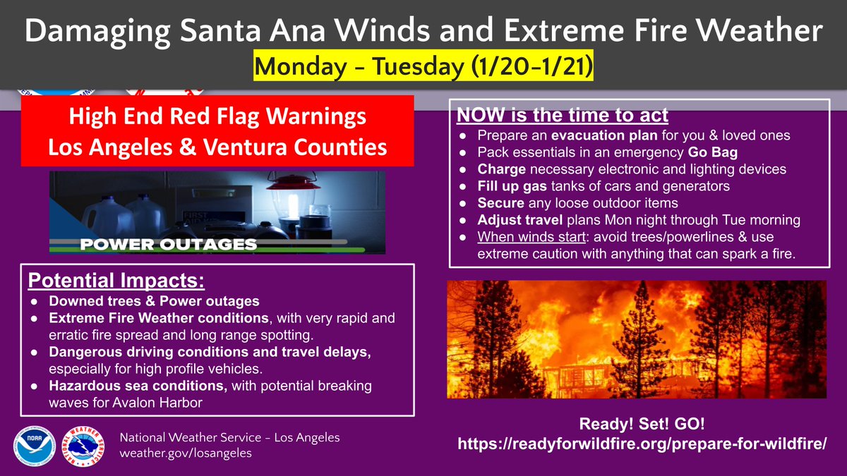 With extreme fire weather and wind forecasted for Monday and Tuesday, NOW is the time to act! For wildfire preparedness guidance visit readyforwildfire.org/prepare-for-wi…