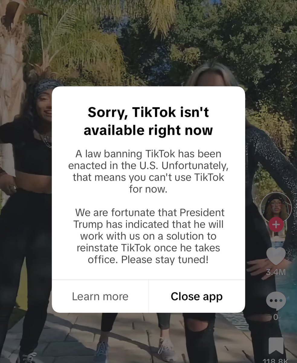 mmalainaa's tweet photo. The #TikTok ban is officially taking effect...
#tiktokban https://t.co/8Ry3uWtMlJ
