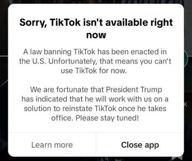 bennyjohnson's tweet photo. 🚨BREAKING: Tiktok officially banned in the United States. https://t.co/mk7Owb1fvh