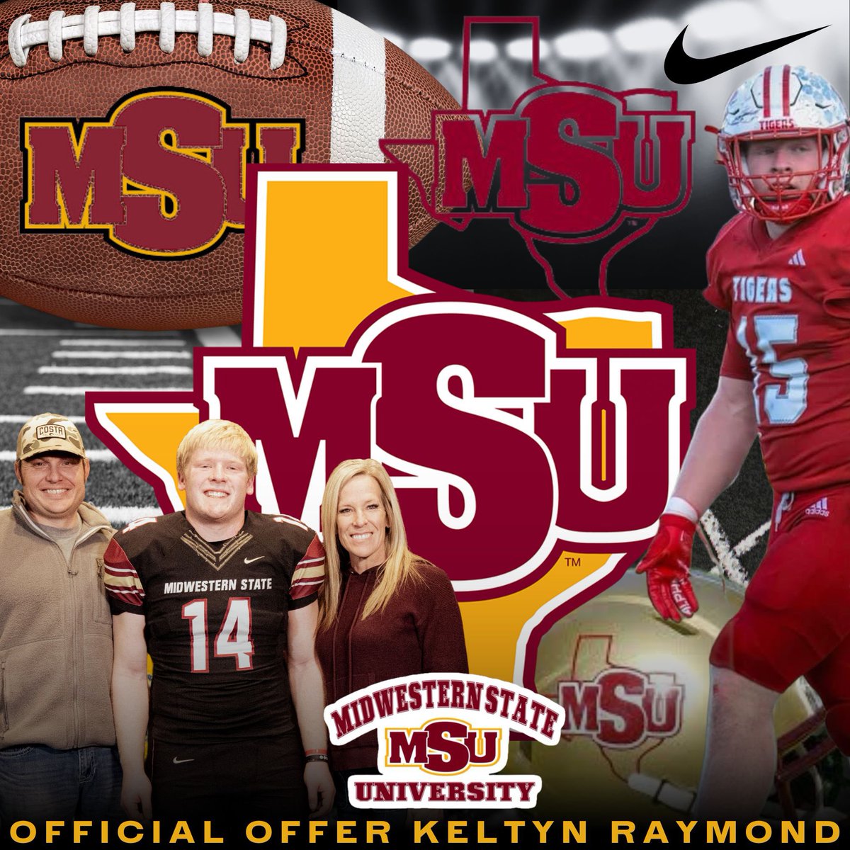 Keltyn Raymond (@keltynraymond) on Twitter photo After my official visit <a href="/MSUTexasFB/">Midwestern State Football</a> I am beyond excited that I’ve received an official offer to become a Mustang. <a href="/FBCoachLeonard/">Coach Cedric Leonard</a> <a href="/MustangsDC/">Rich Renner</a> are two of the best out there. Thanks for taking the time to show me the ropes.
<a href="/GRTigerFootball/">Glen Rose Football</a> <a href="/Coach_CWatkins/">Cliff Watkins</a> <a href="/Obnoxious7G/">Obnoxious7Graphics</a> After my official visit <a href="/MSUTexasFB/">Midwestern State Football</a> I am beyond excited that I’ve received an official offer to become a Mustang. <a href="/FBCoachLeonard/">Coach Cedric Leonard</a> <a href="/MustangsDC/">Rich Renner</a> are two of the best out there. Thanks for taking the time to show me the ropes.
<a href="/GRTigerFootball/">Glen Rose Football</a> <a href="/Coach_CWatkins/">Cliff Watkins</a> <a href="/Obnoxious7G/">Obnoxious7Graphics</a>