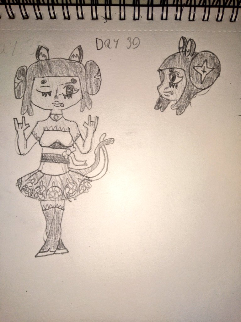 QuilesRazon's tweet image. #100DaysOfPractice
Day 30.
Akari's magical girl outfit! I thought about blending the traditional magical girl frills and skirts with a slight bit of kimono flair with the obi sash in the middle. Now why does she have cat ears and two tails? I've included some lore for that below.