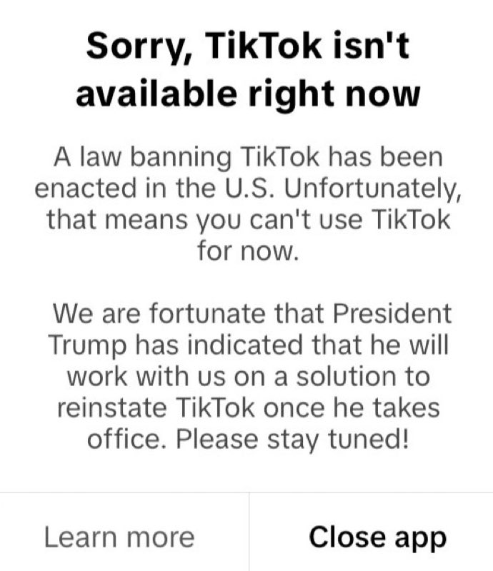 concertleaks's tweet image. TikTok has been banned in the US.