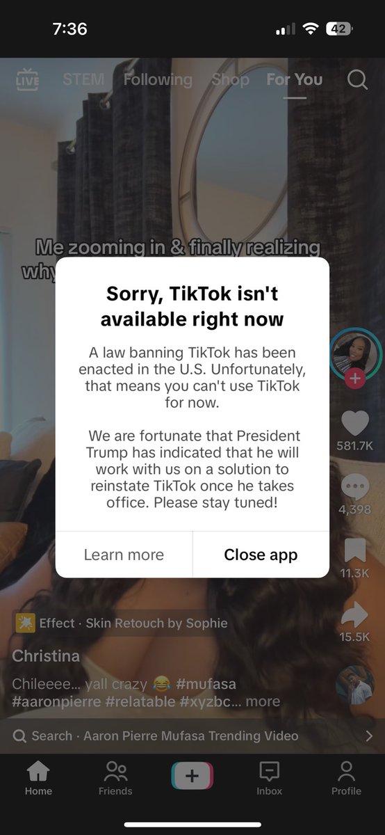 Welp. There it goes… #tiktokban