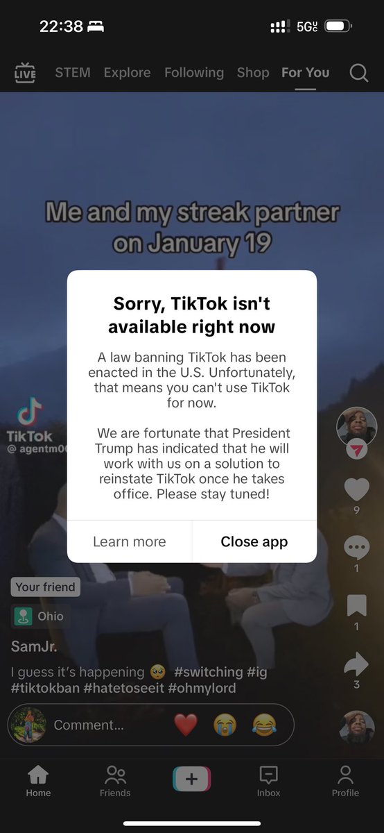 VirtuouslyJoy's tweet photo. Whelp, TikTok is currently unavailable https://t.co/GCb2bJKNnb