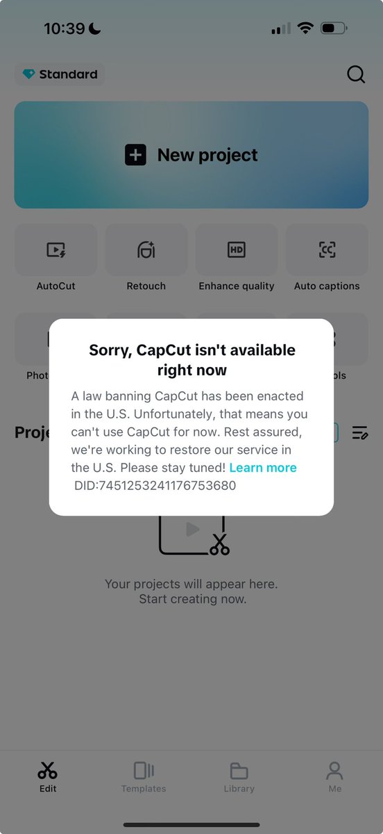 Invis808's tweet image. Didn’t think TikTok would actually get banned but here we are lol…same with CapCut too