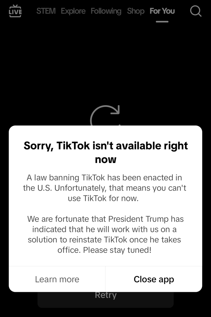 ThriftstoreHack's tweet photo. End of an era.  
This is what happens when the people who run the country cannot even open a .zip file without help and yet seem qualified to think they're qualified to ban social media platforms due to misinformation and blatant racism. 
#tiktokban #TikTok https://t.co/1dYZnqM53Y