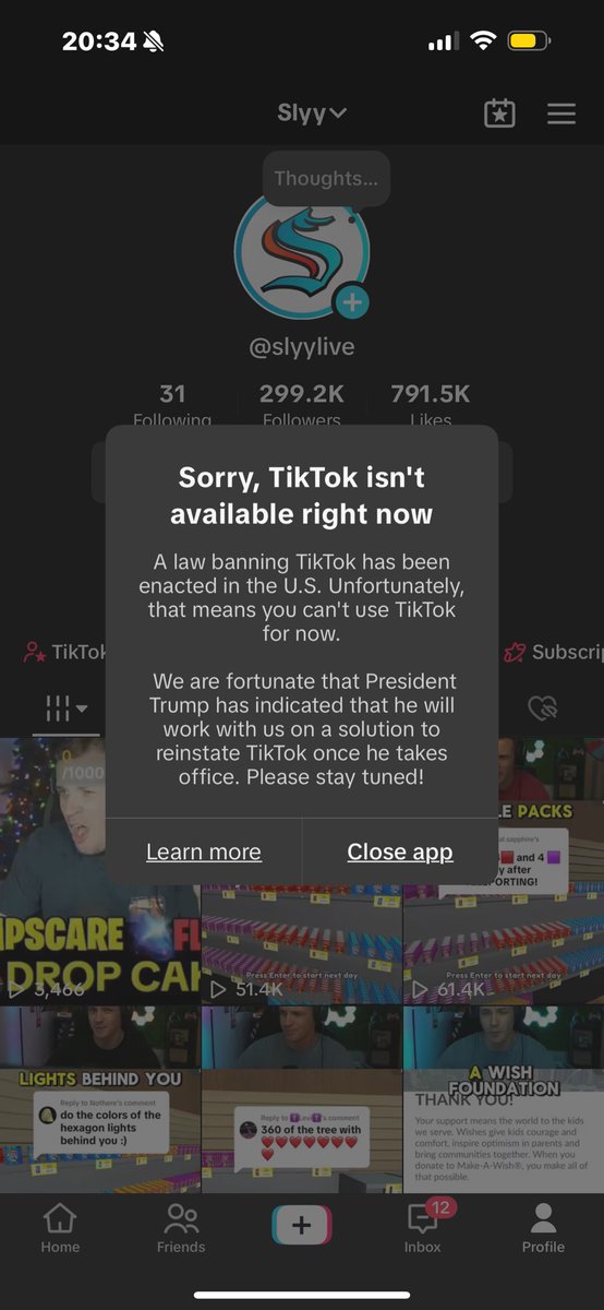 All that progress… countless hours of editing, streaming, grinding…gone… 😢

Farewell <a href="/tiktok_us/">TikTok US</a> 
#tiktokban #tiktok #RIPTikTok