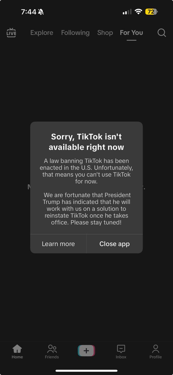Mammar93's tweet photo. Sad sad day #TikTokBan https://t.co/Qf9yBXlwYa