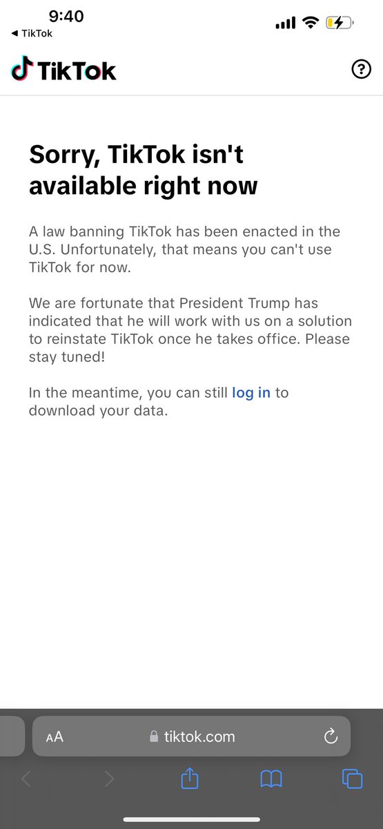 2creative4_u's tweet photo. #tiktokban Damn it really happened 😢 https://t.co/sC3avb8muL