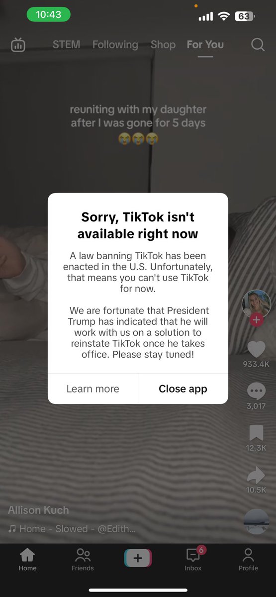 They changed the TikTok messaging to say this now: