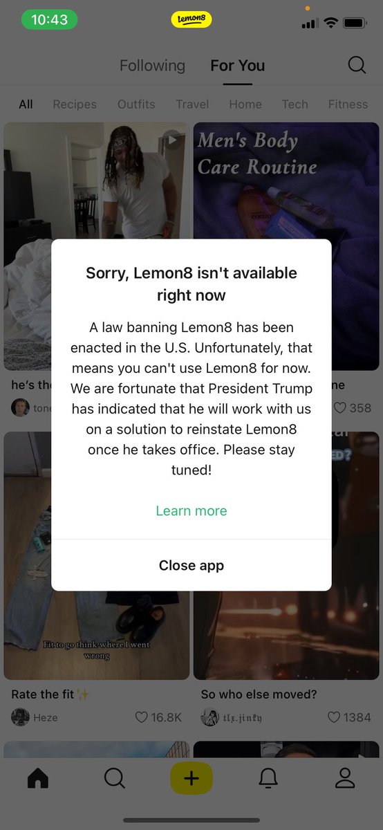 georgecpatrick's tweet photo. Tiktik, cap cut and lemon8 had been banned https://t.co/O6H1NmJE73