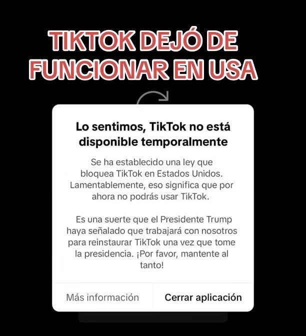 #tiktok dejó de funcionar en #estados #unidos #usa