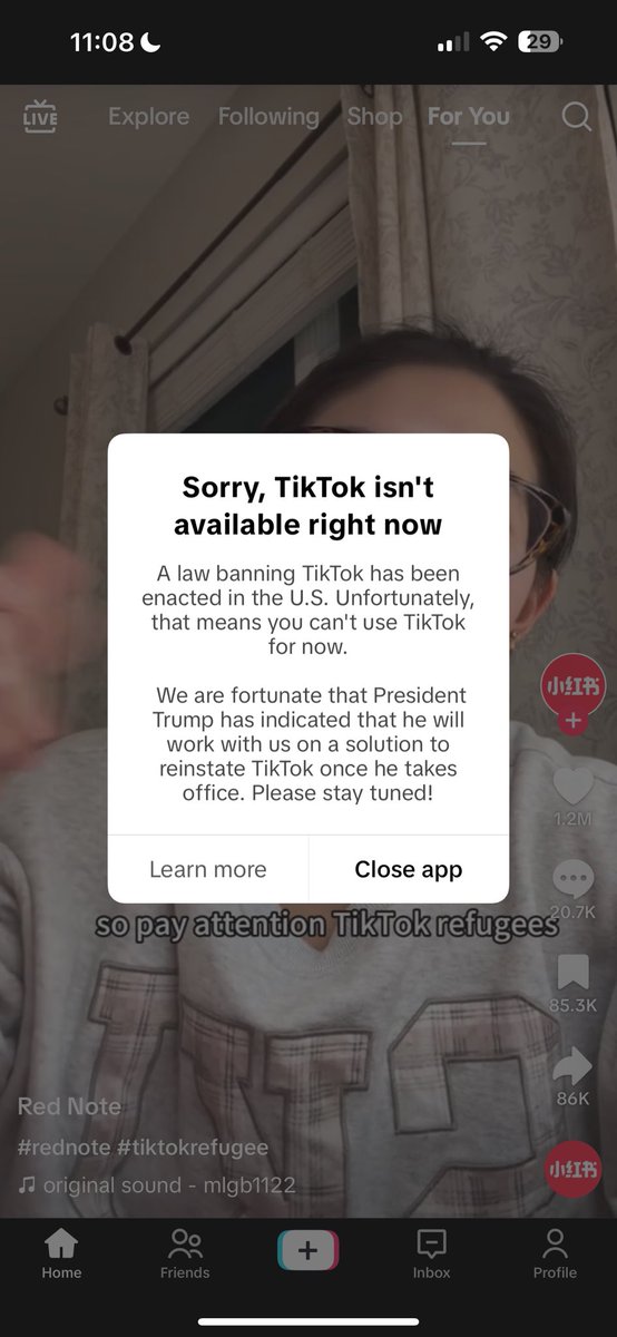 itsliquidbitch's tweet photo. lmaooo having tiktok removed bc of the “propaganda” with a closing statement that is most DEFINITELY propaganda. just like they were sayin he’d do. https://t.co/taCl1vwHUR