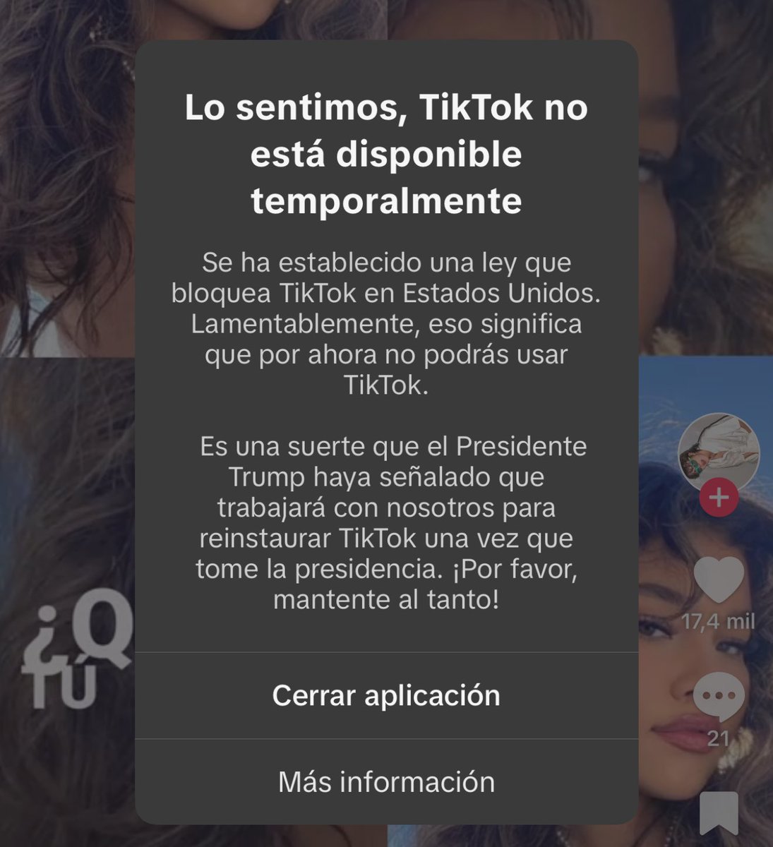 Aquí en EEUU no podemos ya usar TikTok, así quede 🤡🤡🤡🤡
