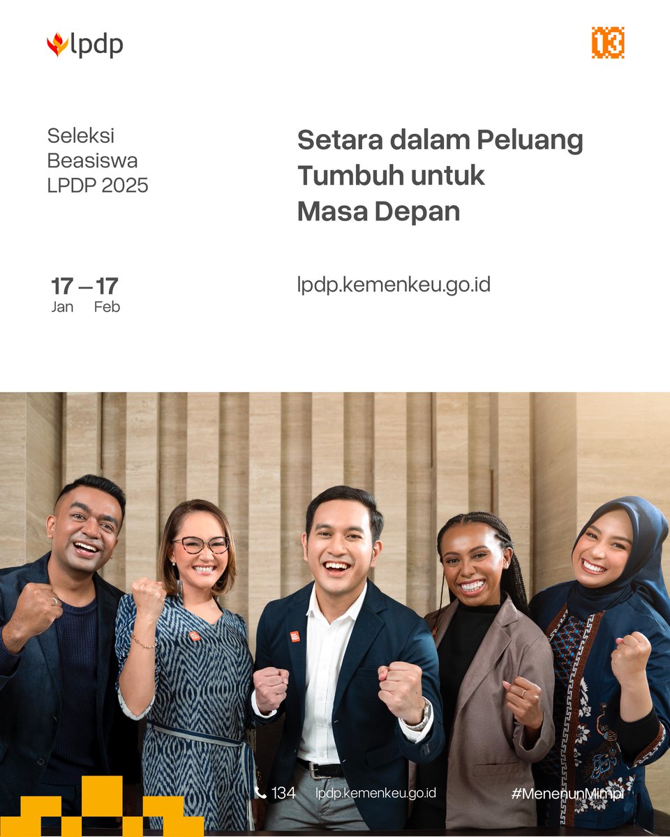 Mau memulai percobaanmu?
Atau ini akan menandai perjuanganmu yang ke-sekian?
 
Kuatkan langkahmu dan siapkan bekal terbaikmu!
 
JENG JENG JENG
✨ Beasiswa LPDP 2025 Dibuka! 🚀
 
Tersedia banyaaaak program baru dengan penyesuaian ketentuan yang baru pula. Baca baca dan baca lagi