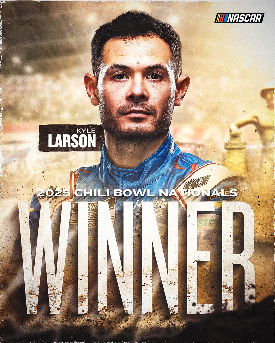NASCAR (@nascar) on Twitter photo A big <a href="/cbnationals/">Chili Bowl Nationals</a> win to kick off the year!
Congratulations to <a href="/KyleLarsonRacin/">Kyle Larson</a> on his third Golden Driller! A big <a href="/cbnationals/">Chili Bowl Nationals</a> win to kick off the year!
Congratulations to <a href="/KyleLarsonRacin/">Kyle Larson</a> on his third Golden Driller!