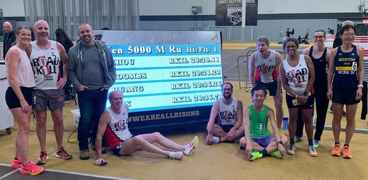 FleetFlett's tweet photo. 6th place master in the 800 meters at the WOA Winter Open meet today. Also 2nd place master throwing shot put and our 4 X 100 team finished in 2nd by 1.4 seconds, but we did set an M55 provincial record. @YankySports https://t.co/dOnsAKwyPk
