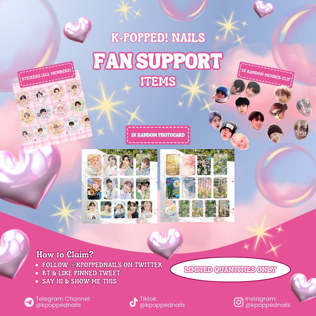 kpoppednails's tweet photo. ₊˚⊹ ᰔ SEVENTEEN RIGHT HERE IN SINGAPORE ₊˚⊹ ᰔ 

♡ Fan Support Freebies by @kpoppednails ♡

📅 Date: 25 &amp; 26 Jan 2025
📍Location: TBA
⏰ Time: Between 1pm-3pm
🫶🏻 Follow, RT &amp; Like to redeem
See you!

#SVTinSG
#SEVENTEEN_RIGHT_HERE_IN_SINGAPORE #SVT_RIGHT_HERE_IN_SINGAPORE https://t.co/mfikIcbNm2